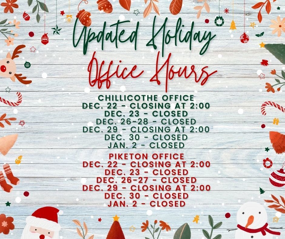 Updated Holiday Office Hours